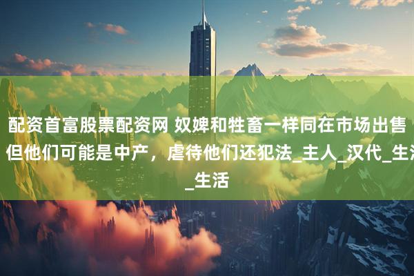 配资首富股票配资网 奴婢和牲畜一样同在市场出售，但他们可能是中产，虐待他们还犯法_主人_汉代_生活